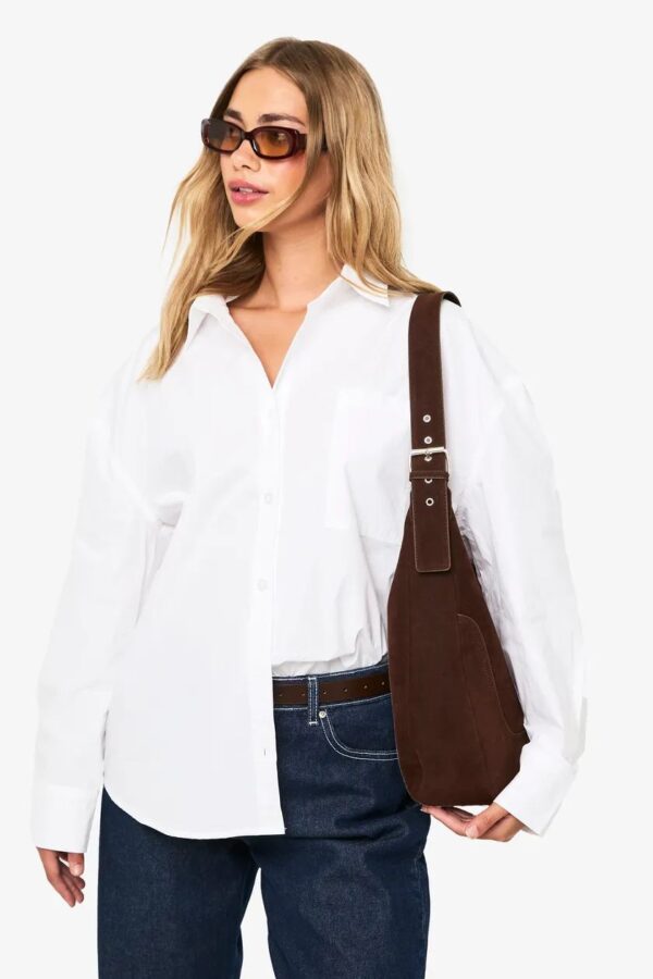 Cotton Poplin Oversized Longline Shirt - Image 3