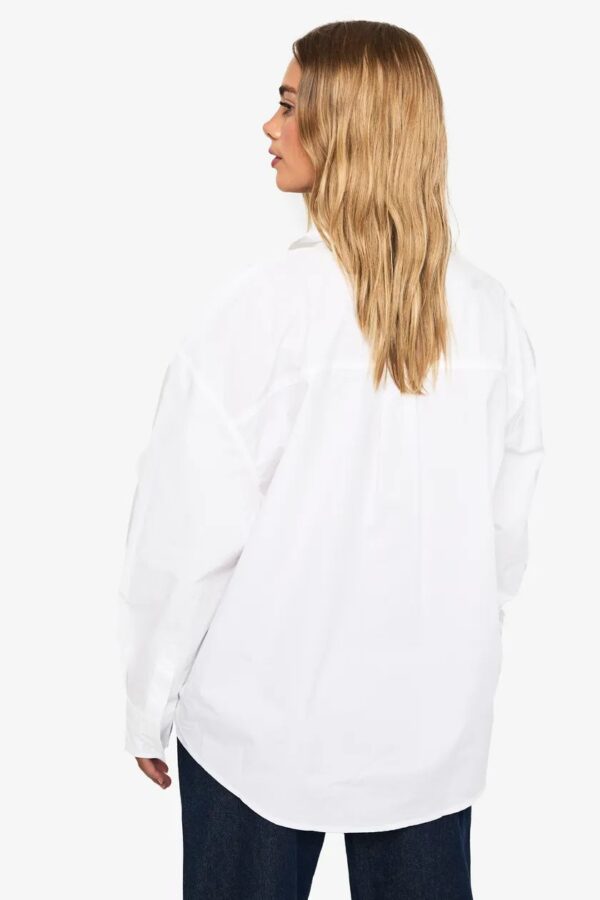 Cotton Poplin Oversized Longline Shirt - Image 4