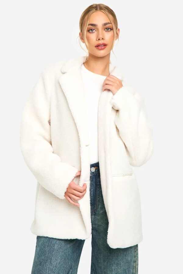 Faux Fur Teddy Oversized Blazer - Image 2
