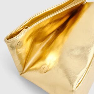 Large Metallic Fold Over Clutch Bag