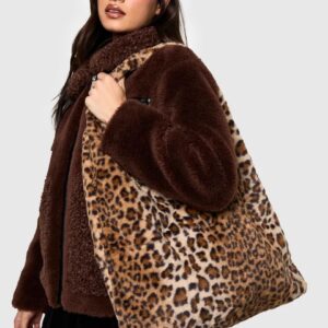 Leopard Faux Fur Tote Bag