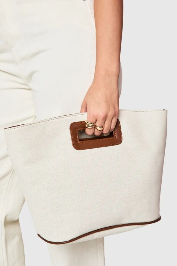 Linen Structured Clutch Bag - Image 2