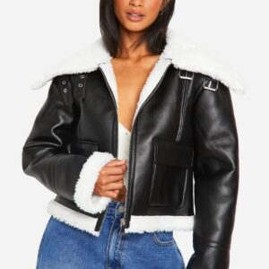Petite Faux Fur Lined Leather Jacket