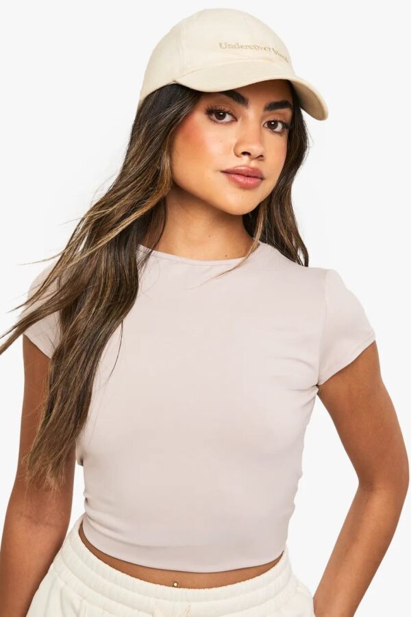 Soft Slinky Cap Sleeve Crew Neck Top