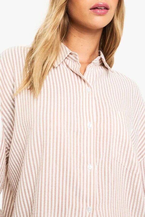 Textured Stripe Relaxed Fit Shirt - Image 3