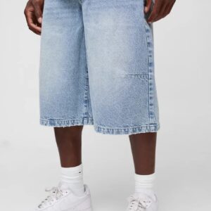 Washed Distressed Hem Jorts