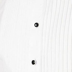 White Pleat Front Slim Fit Long Sleeve Dress Shirt